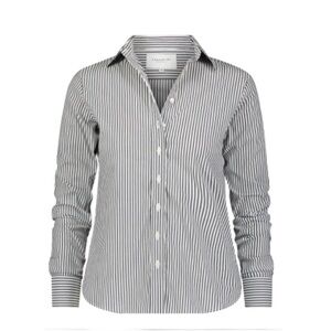 Rochelle Behrens The Shirt In Stripe Gunmetal White Shirt Women's